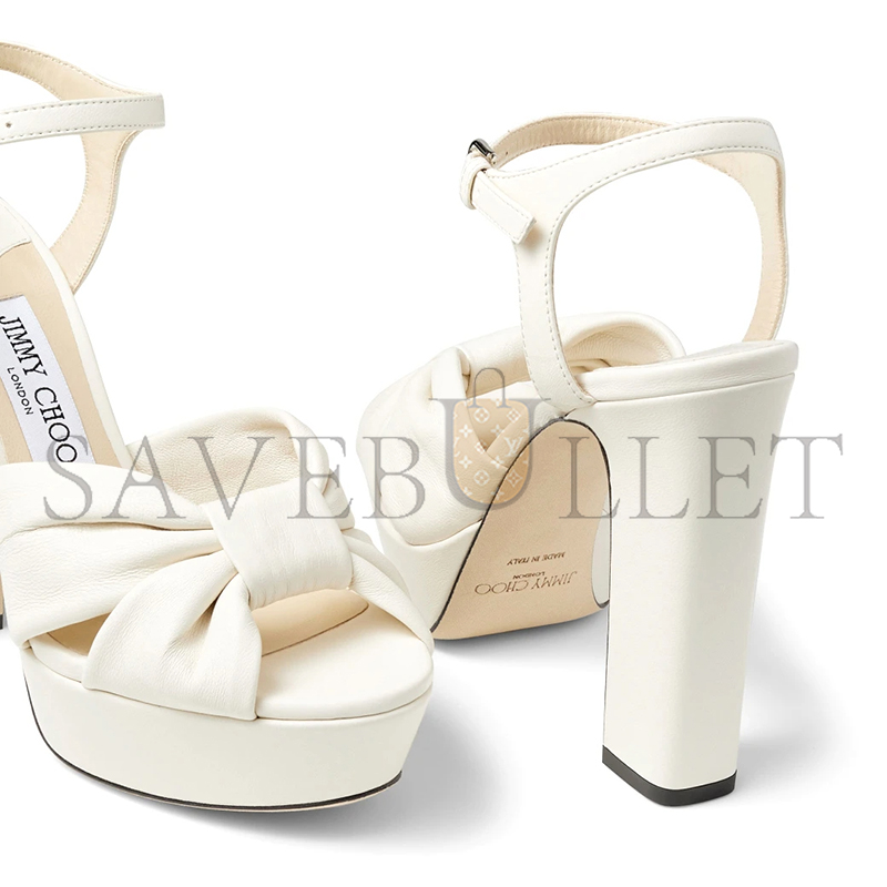 Ji*y Ch* heloise 120 latte nappa leather platform sandals heloise120nap